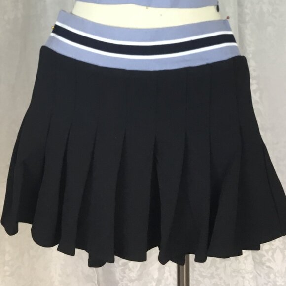 VELA Tennis Club Sport Set Skirt / Skort Pleated Top Cardigan Zip Up Golf Blk M - Picture 8 of 11